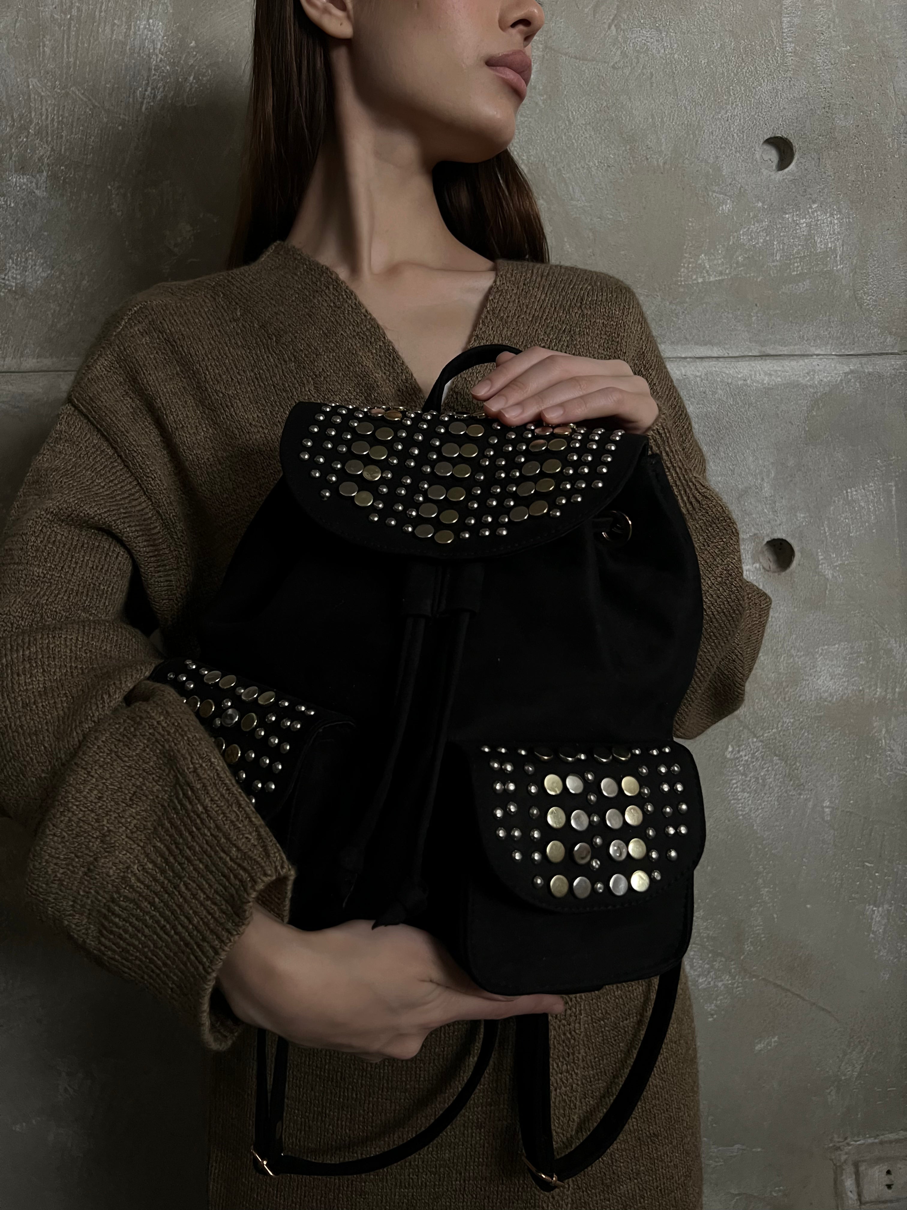 Black Studded Backpack Mii