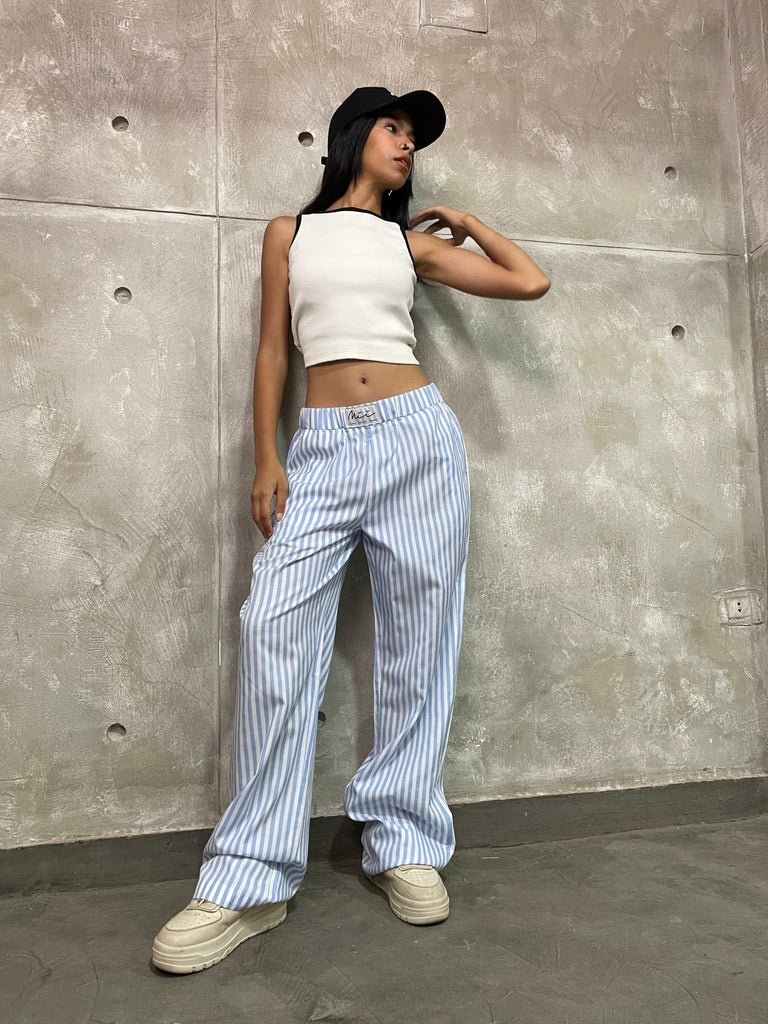 Baby Blue Striped Pajama Pants - Mii