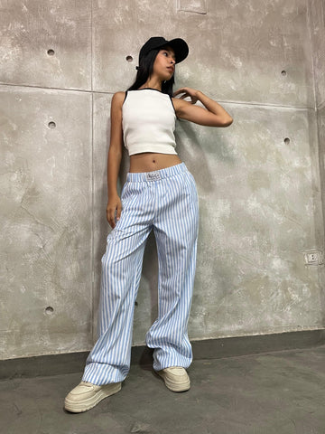 Baby Blue Striped Pajama Pants - Mii