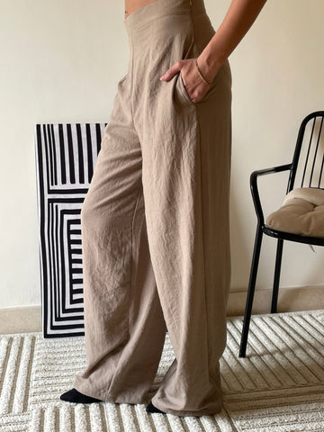 Beige Linen Pants - Mii