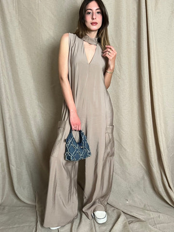 Beige Loose Jumpsuit - Mii