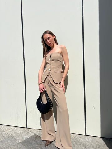 Beige Strapless Vest - Mii