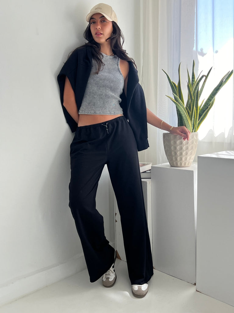 Black Basic Sweatpants - Mii
