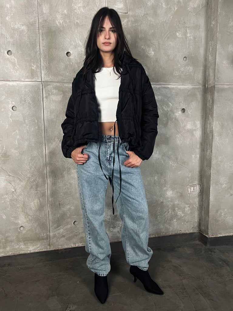 Black Bow Quilted Jacket - Mii
