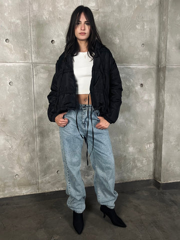 Black Bow Quilted Jacket - Mii