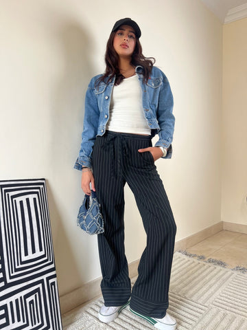 Black drawstrings Pants - Mii