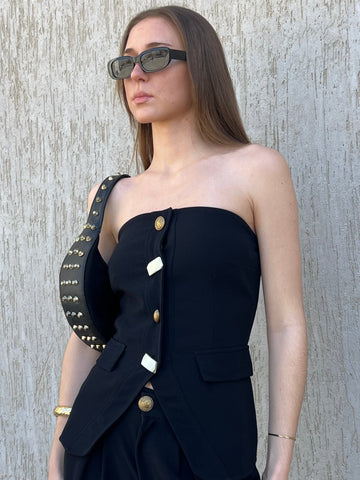Black Strapless Vest - Mii