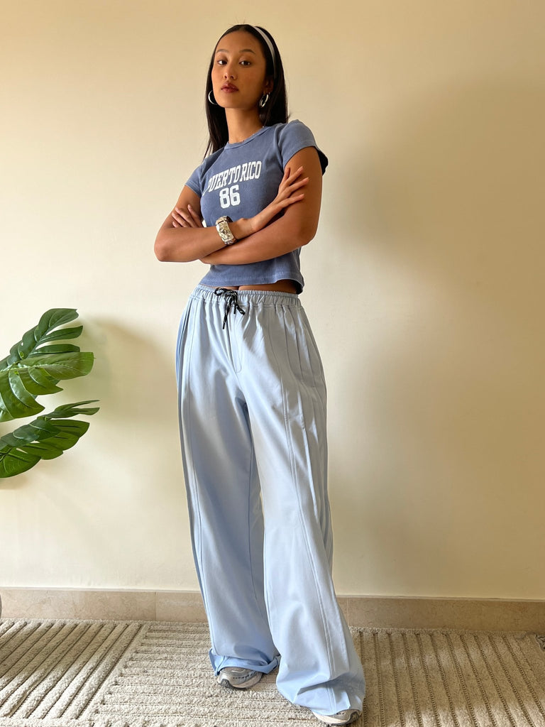 Blue Pleated Sweatpants - Mii