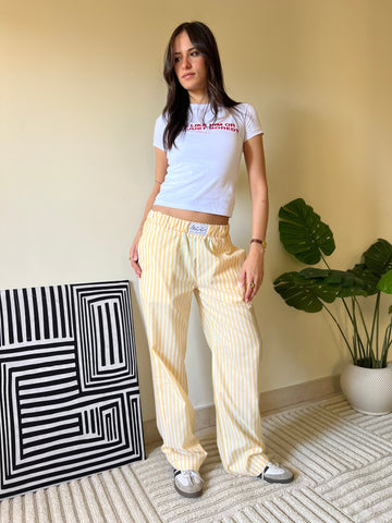 Butter Yellow Striped Pajama Pants - Mii