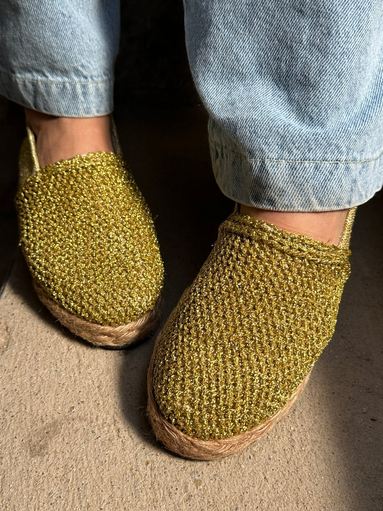 Gold Sparkle Espadrille - Mii