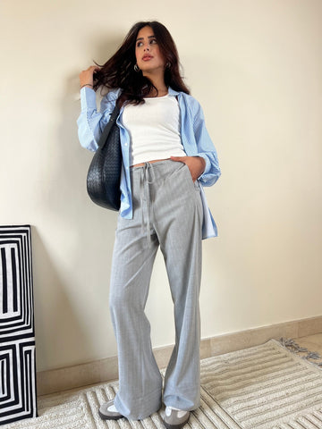 Grey drawstrings Pants - Mii