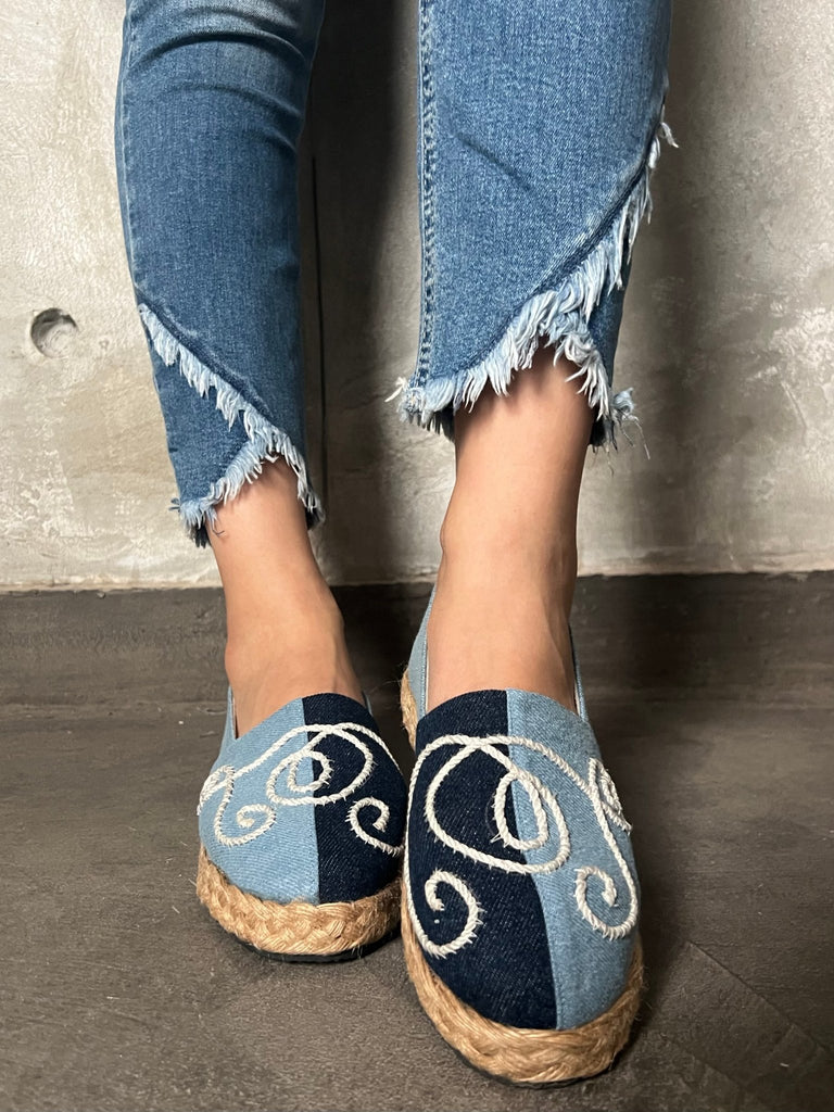 Half & Half Denim Espadrille - Mii