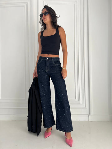 Navy Moonlight Straight Denim - Mii