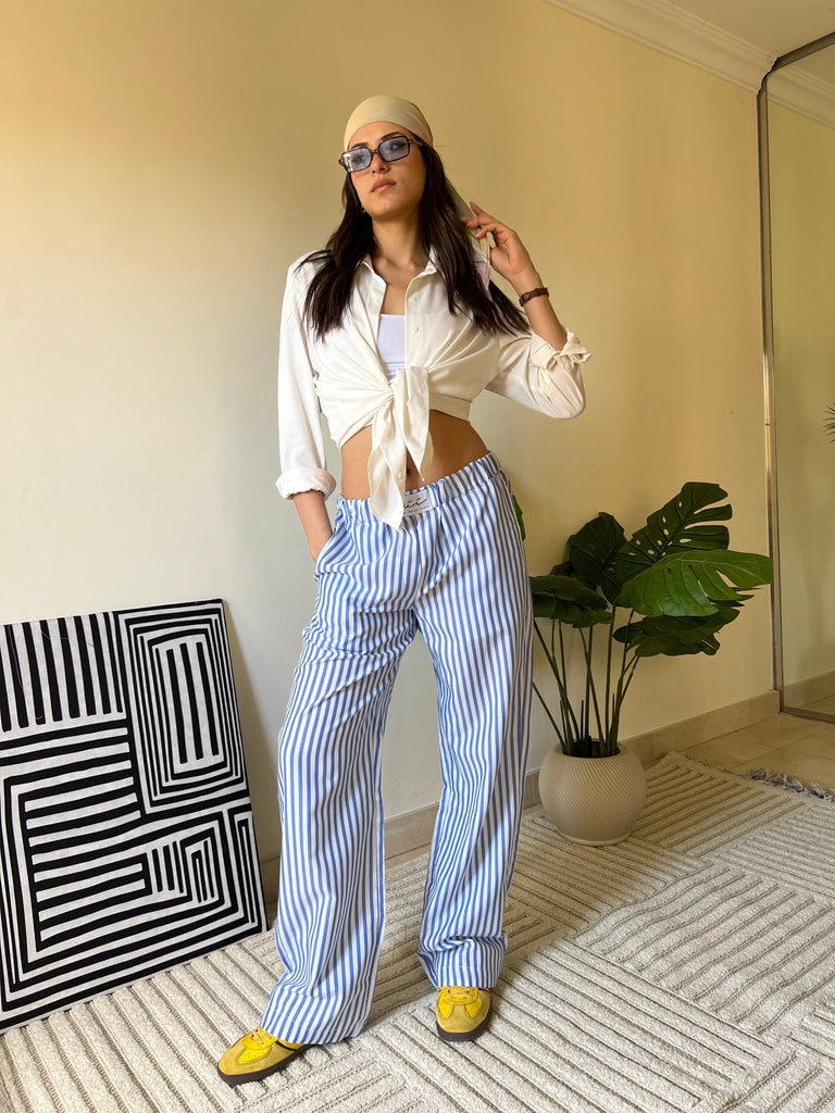 Navy Striped Pajama Pants - Mii