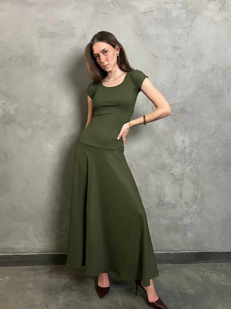 Olive Long Ballerina Dress - Mii