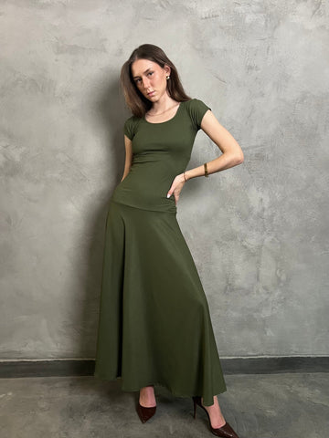 Olive Long Ballerina Dress - Mii