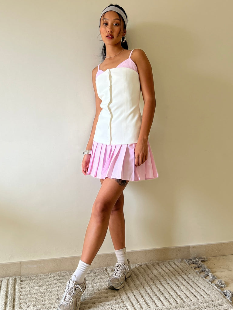 PinkXWhite Tennis Vested Dress - Mii