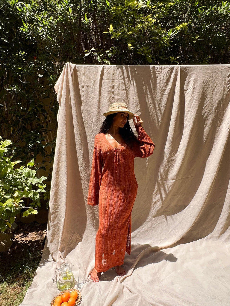Rust Beach Long Dress - Mii