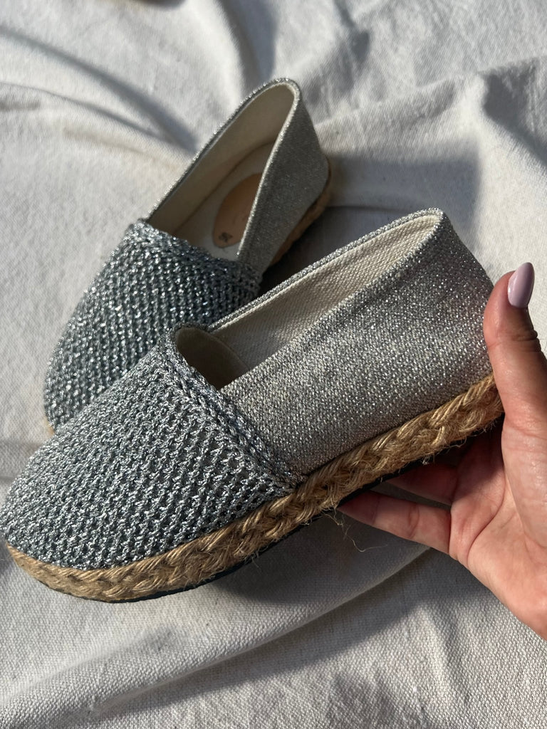 Silver Sparkle Espadrille - Mii