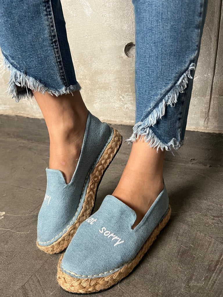 Sorry,Not Sorry Denim Espadrille - Mii