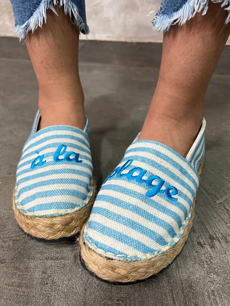 WhitexBlue Striped Espadrille - Mii