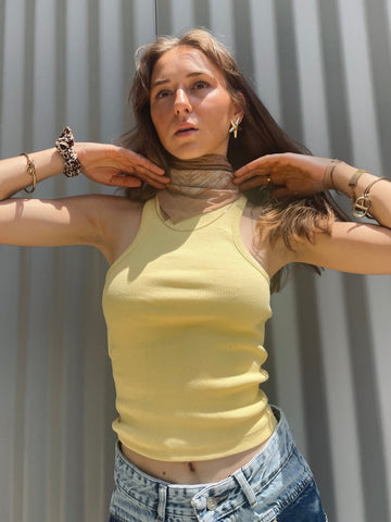 Yellow Racer Ribbed Top - Mii