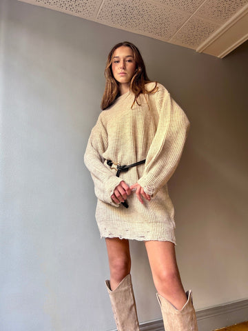Beige Soft Knit Dress - Mii