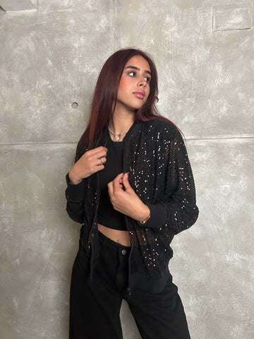 Black Sequin Jacket - Mii