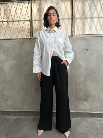 Black Triple Waist Pants - Mii