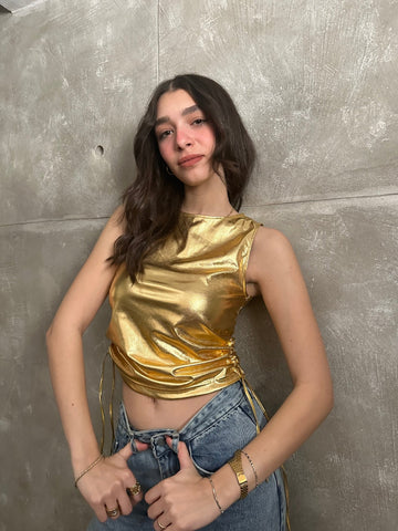 Gold Side Pull Up Top - Mii