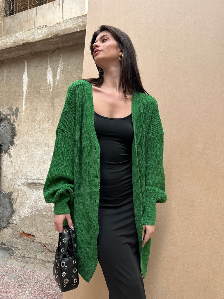 Green Knit Cardigan - Mii