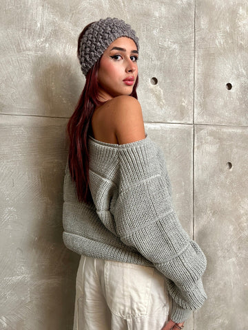 Grey Pumped Pullover - Mii