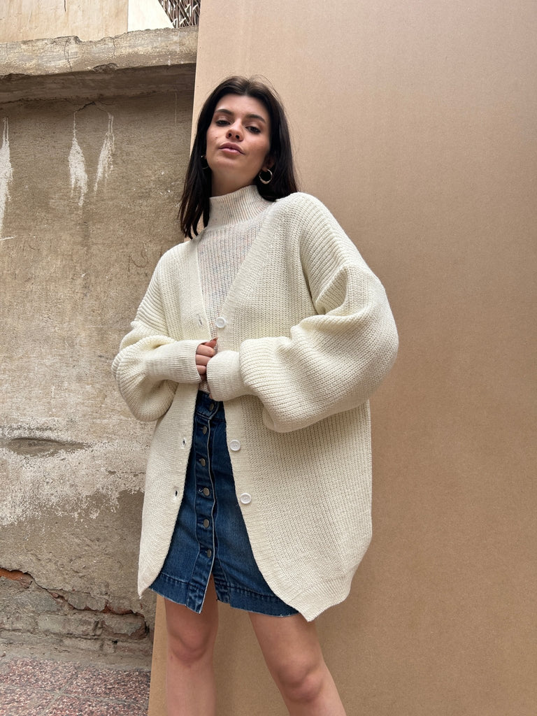 Off White Knit Cardigan - Mii