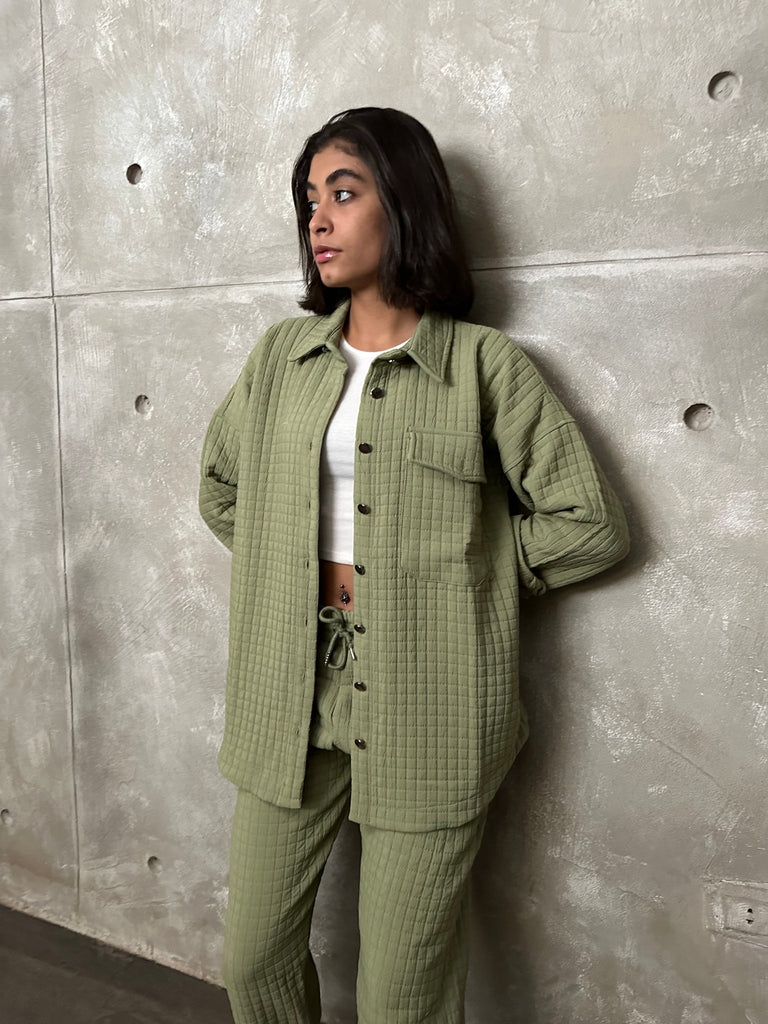 Olive Quilted Jacket - Mii