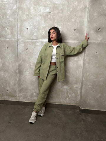 Olive Quilted Pants - Mii