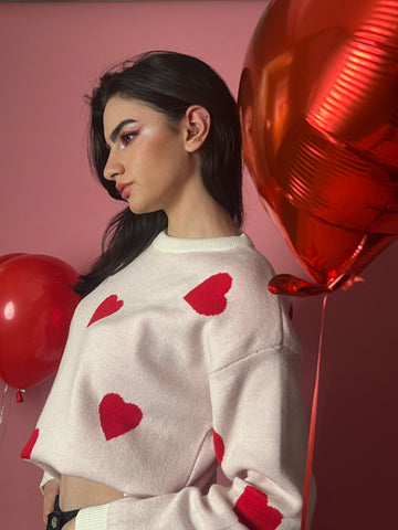 RosexRed Hearts Pullover - Mii